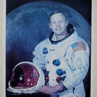 Authentically signed photo of Neil Armstrong. Comes with a Letter of Authenticity from the world's foremost space authenticator - Steve Zarelli. Obtained from Armstrong from his home in Lebanon, Ohio.