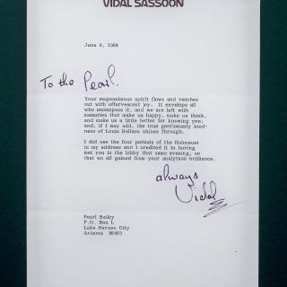 Historical Documents, Vidal Sassoon