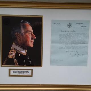 Lord Louis Mountbatten signed letter framed