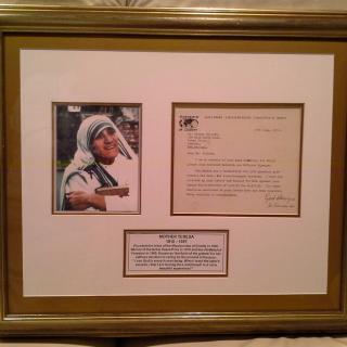 Letter signed by St Teresa of Calcutta (Mother Teresa)
