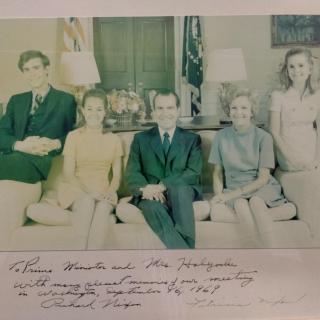 President Nixon signed and inscribed portrait to New Zealand PM