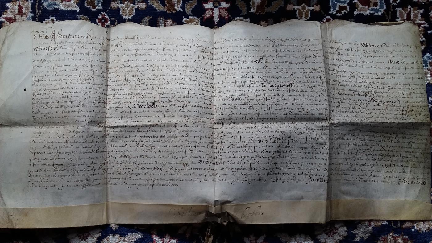 Legal document from reign of Charles I in 1661