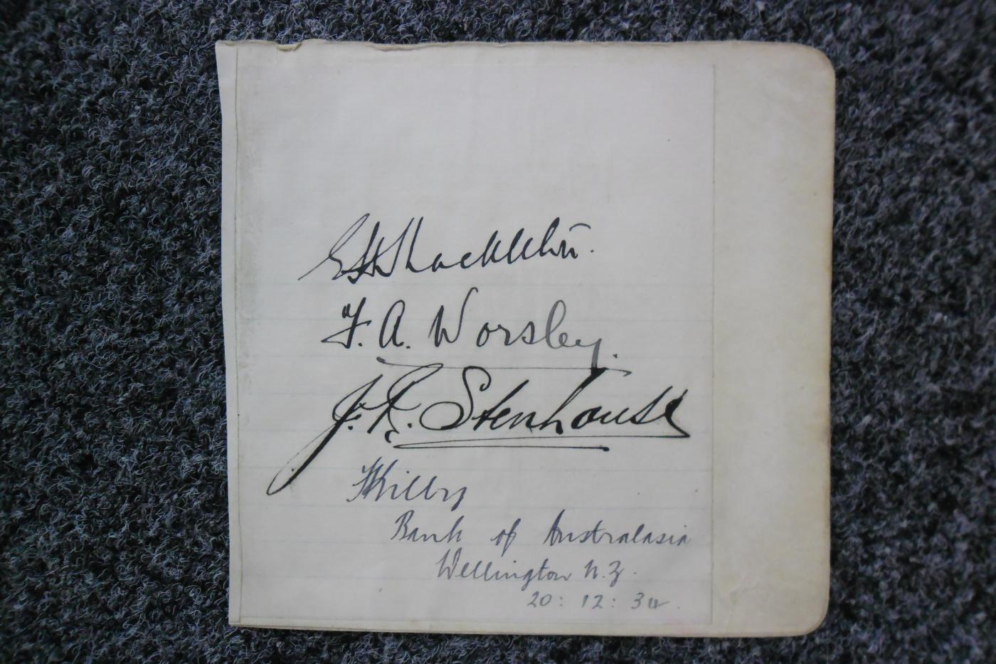 Sir Ernest Shackleton, Frank Worsley and Joseph Stenhouse autographs - rare