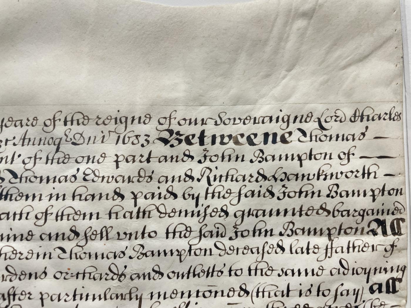 English Land Deed 1683
